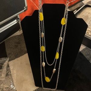 Long necklace with matching earrings